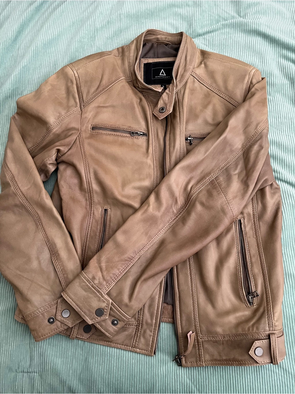 Men's Sheep Leather Bomber Jacket By French Brand Serge Pariente